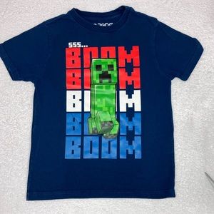 5/$20 Mojang mad engine Minecraft short sleeve tee t-shirt navy blue small 6